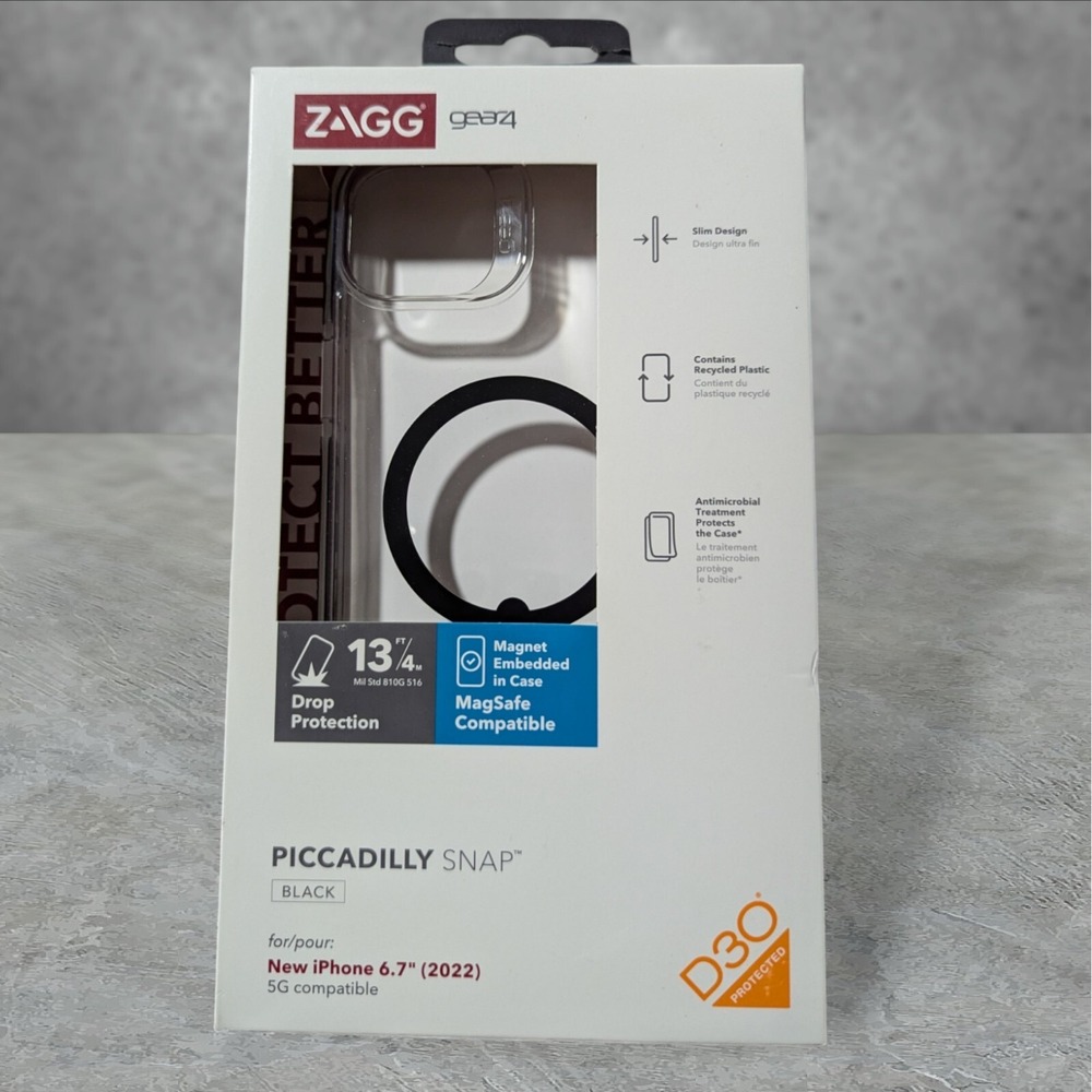 ZAGG Gear4 Piccadilly Snap Case‎ Apple iPhone 6.7 2022 (14 Plus) Black/Clear A6